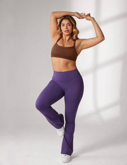Hugcurve Adjustable Sports Bra Square Neck Wireless Padded Yoga Workout Tops