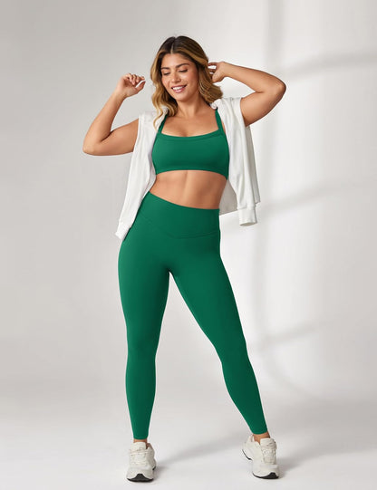 Hugcurve Adjustable Sports Bra Square Neck Wireless Padded Yoga Workout Tops