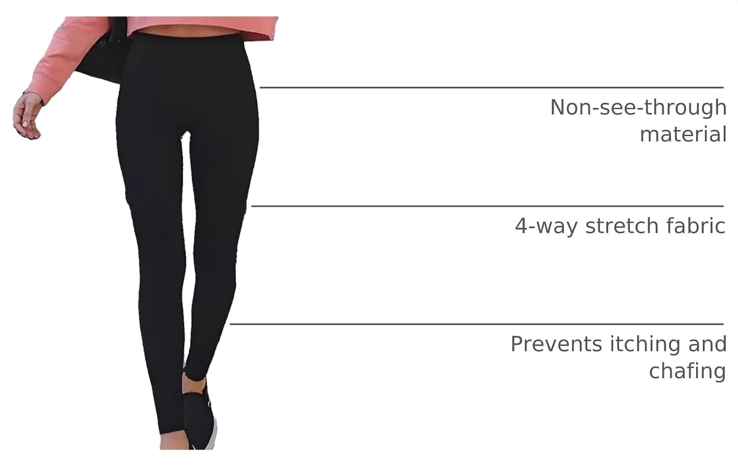 3 Pack High Waisted Leggings for Women with Pockets Soft Active Tummy Control Pants for Yoga Running & Daily Wear