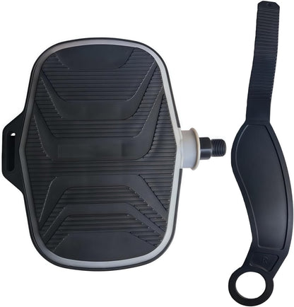 Pro Spin Bike Pedals with Adjustable Straps - 9/16" Spindle for Peloton/Schwinn/Sunny Indoor Exercise Bikes | Heavy-Duty PP Plastic & PVC Straps | Non-Slip Diamond Surface