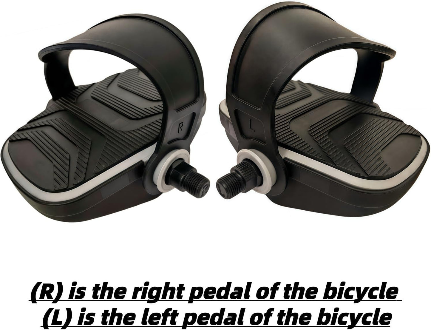Pro Spin Bike Pedals with Adjustable Straps - 9/16" Spindle for Peloton/Schwinn/Sunny Indoor Exercise Bikes | Heavy-Duty PP Plastic & PVC Straps | Non-Slip Diamond Surface