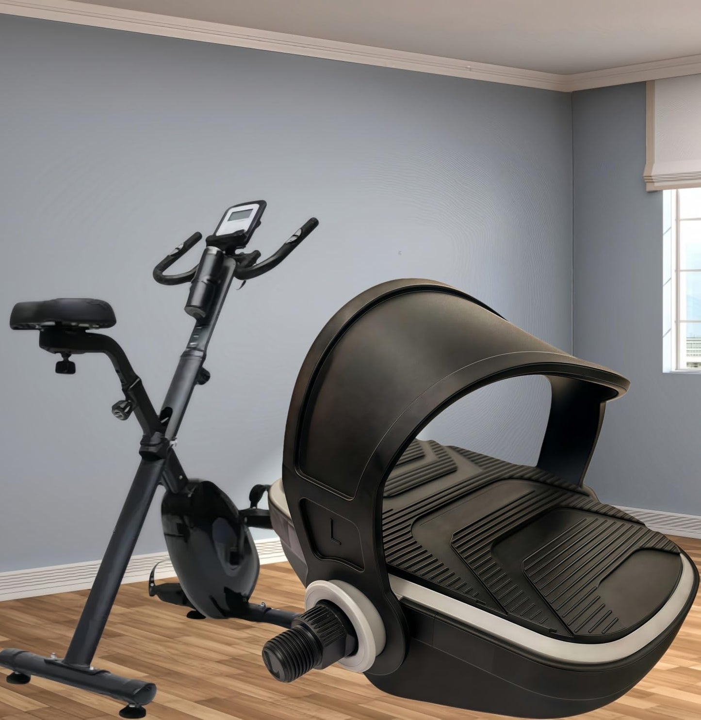 Pro Spin Bike Pedals with Adjustable Straps - 9/16" Spindle for Peloton/Schwinn/Sunny Indoor Exercise Bikes | Heavy-Duty PP Plastic & PVC Straps | Non-Slip Diamond Surface