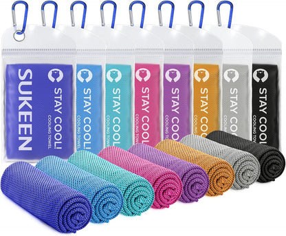 Cooling Towels 8 Pack (40"x 12"), Cooling Towels for Neck and Face, Microfiber Breathable Towel for Hot Weather, Sweat Towel for Gym, Sport, Yoga, Golf, Workout, Camping, Running