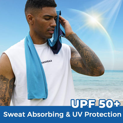 Cooling Towels 8 Pack (40"x 12"), Cooling Towels for Neck and Face, Microfiber Breathable Towel for Hot Weather, Sweat Towel for Gym, Sport, Yoga, Golf, Workout, Camping, Running