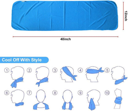 Cooling Towels 8 Pack (40"x 12"), Cooling Towels for Neck and Face, Microfiber Breathable Towel for Hot Weather, Sweat Towel for Gym, Sport, Yoga, Golf, Workout, Camping, Running