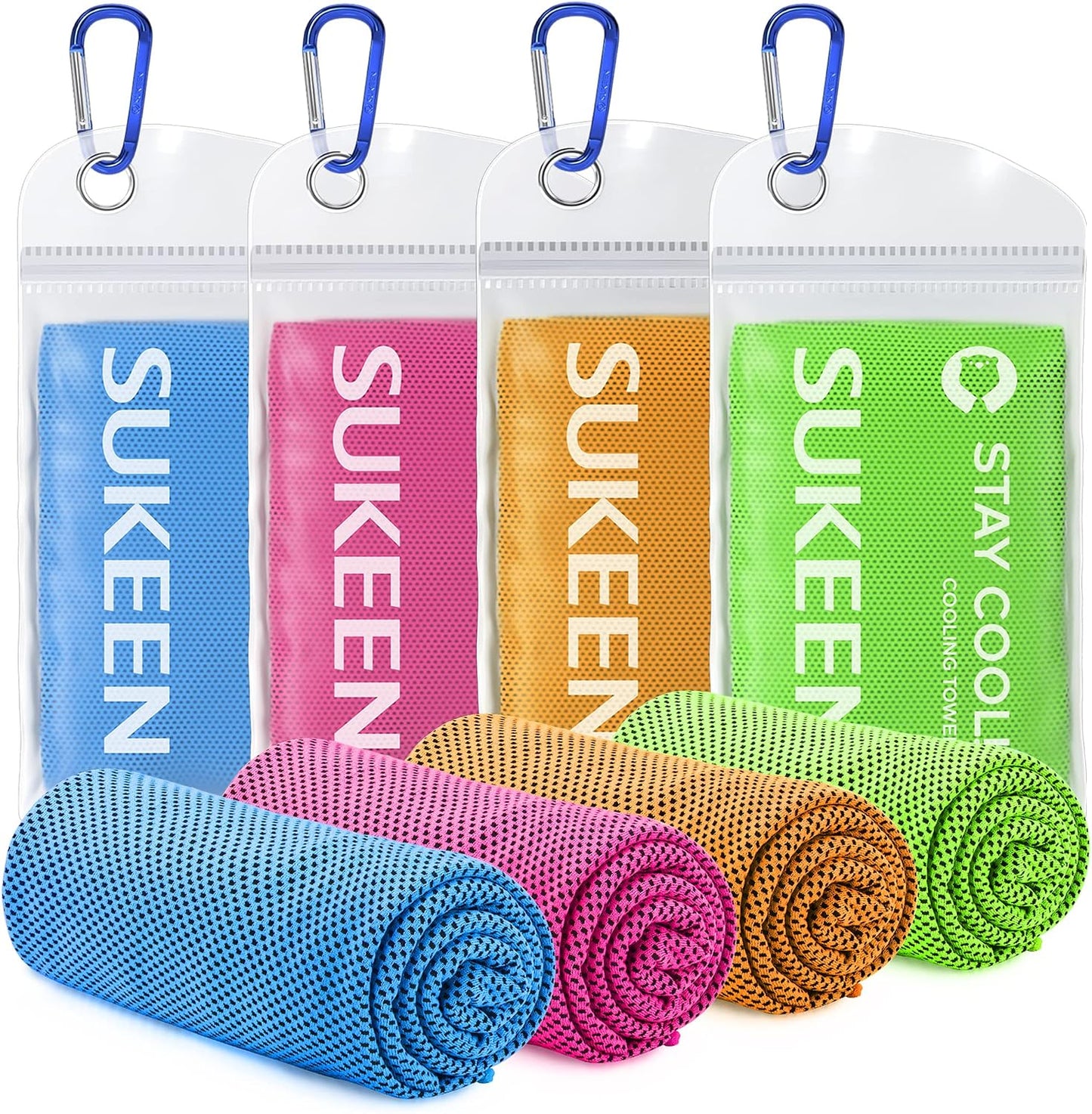 Cooling Towels 8 Pack (40"x 12"), Cooling Towels for Neck and Face, Microfiber Breathable Towel for Hot Weather, Sweat Towel for Gym, Sport, Yoga, Golf, Workout, Camping, Running