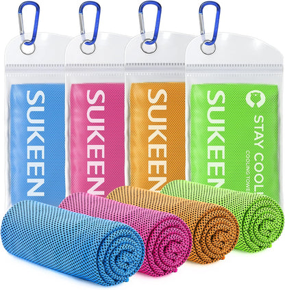 Cooling Towels 8 Pack (40"x 12"), Cooling Towels for Neck and Face, Microfiber Breathable Towel for Hot Weather, Sweat Towel for Gym, Sport, Yoga, Golf, Workout, Camping, Running