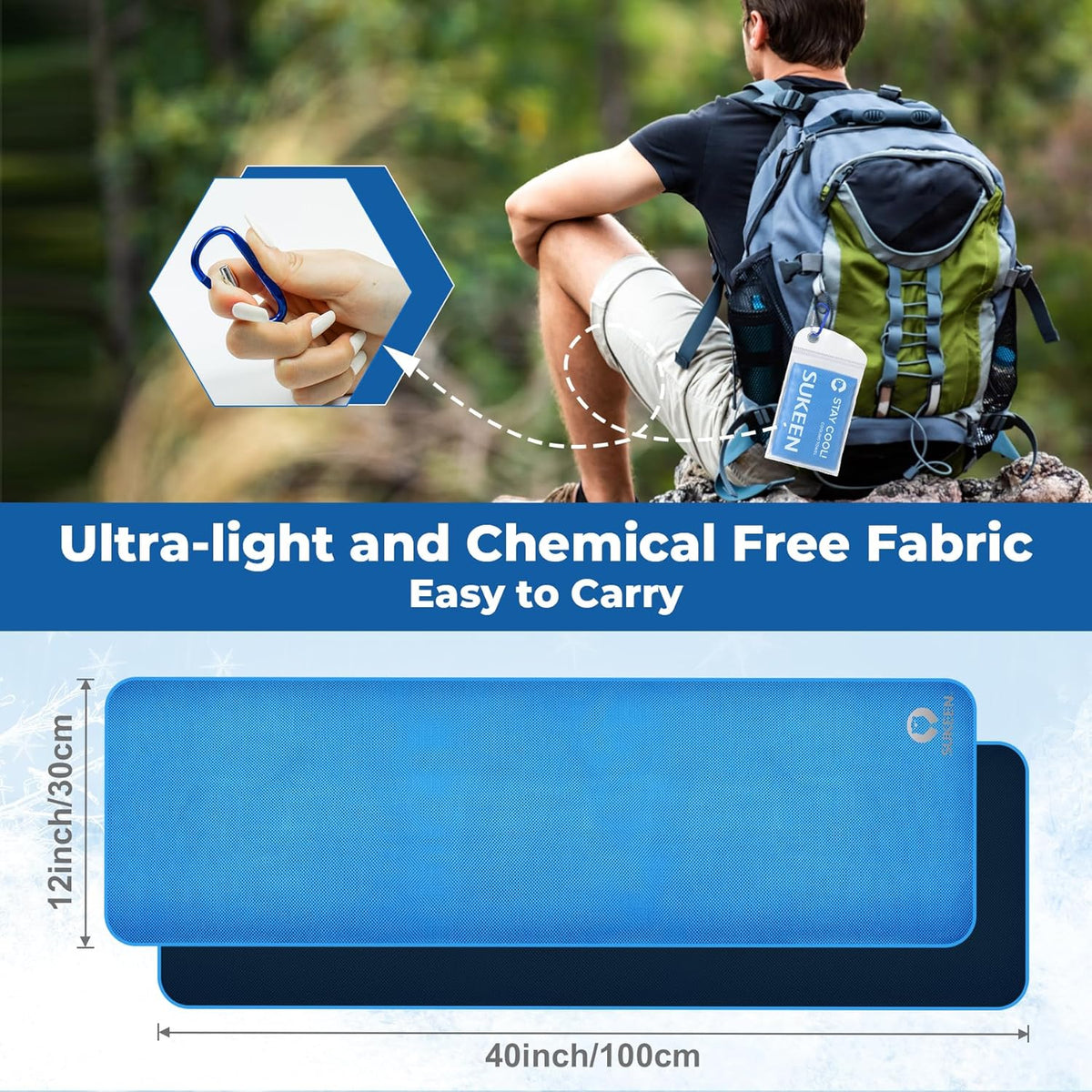 Cooling Towels 8 Pack (40"x 12"), Cooling Towels for Neck and Face, Microfiber Breathable Towel for Hot Weather, Sweat Towel for Gym, Sport, Yoga, Golf, Workout, Camping, Running