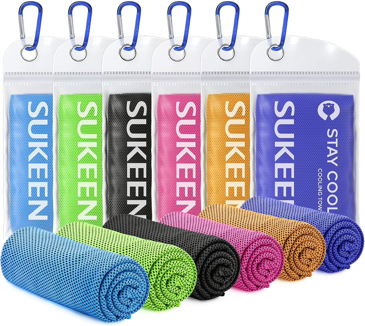 Cooling Towels 8 Pack (40"x 12"), Cooling Towels for Neck and Face, Microfiber Breathable Towel for Hot Weather, Sweat Towel for Gym, Sport, Yoga, Golf, Workout, Camping, Running