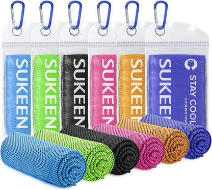 Cooling Towels 8 Pack (40"x 12"), Cooling Towels for Neck and Face, Microfiber Breathable Towel for Hot Weather, Sweat Towel for Gym, Sport, Yoga, Golf, Workout, Camping, Running