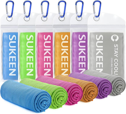 Cooling Towels 8 Pack (40"x 12"), Cooling Towels for Neck and Face, Microfiber Breathable Towel for Hot Weather, Sweat Towel for Gym, Sport, Yoga, Golf, Workout, Camping, Running