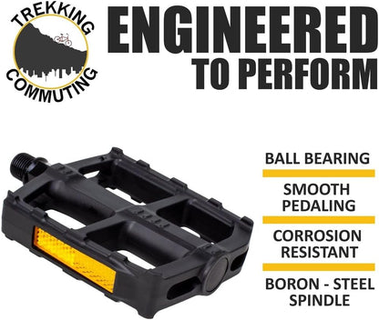 Bike Pedal - Universal Fit Bicycle Pedals 9/16" Compatible, Non-Slip & Durable Lightweight, Fits Most Adult Bikes & MTB Bicycles