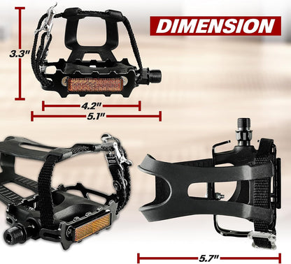 Bike Pedal - Universal Fit Bicycle Pedals 9/16" Compatible, Non-Slip & Durable Lightweight, Fits Most Adult Bikes & MTB Bicycles
