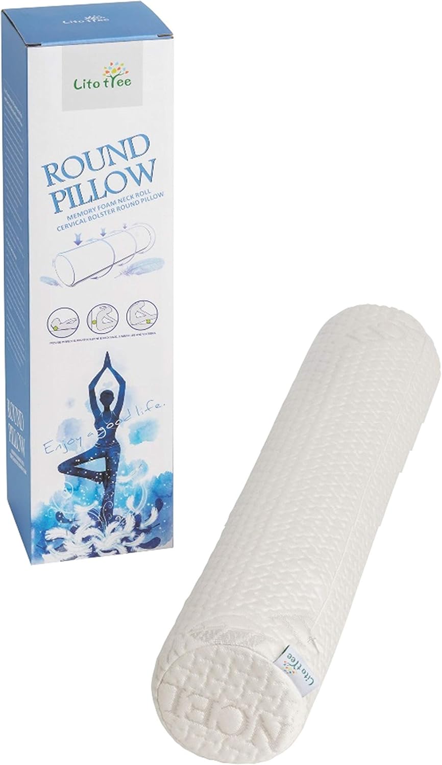 Pillowcase Ultra-Soft Cover for Neck Roll and Cervical Bolster Round Pillow of LitoTree (18x6 inch Pillowcase White) (Pillow case only, Does not Include The Pillow)