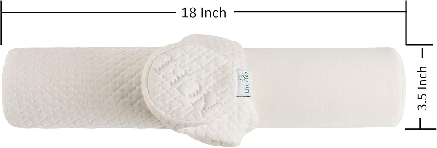 Pillowcase Ultra-Soft Cover for Neck Roll and Cervical Bolster Round Pillow of LitoTree (18x6 inch Pillowcase White) (Pillow case only, Does not Include The Pillow)