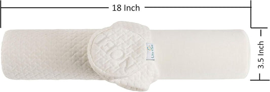 Pillowcase Ultra-Soft Cover for Neck Roll and Cervical Bolster Round Pillow of LitoTree (18x6 inch Pillowcase White) (Pillow case only, Does not Include The Pillow)