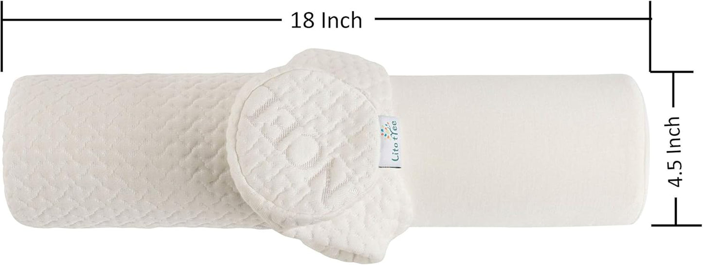 Pillowcase Ultra-Soft Cover for Neck Roll and Cervical Bolster Round Pillow of LitoTree (18x6 inch Pillowcase White) (Pillow case only, Does not Include The Pillow)