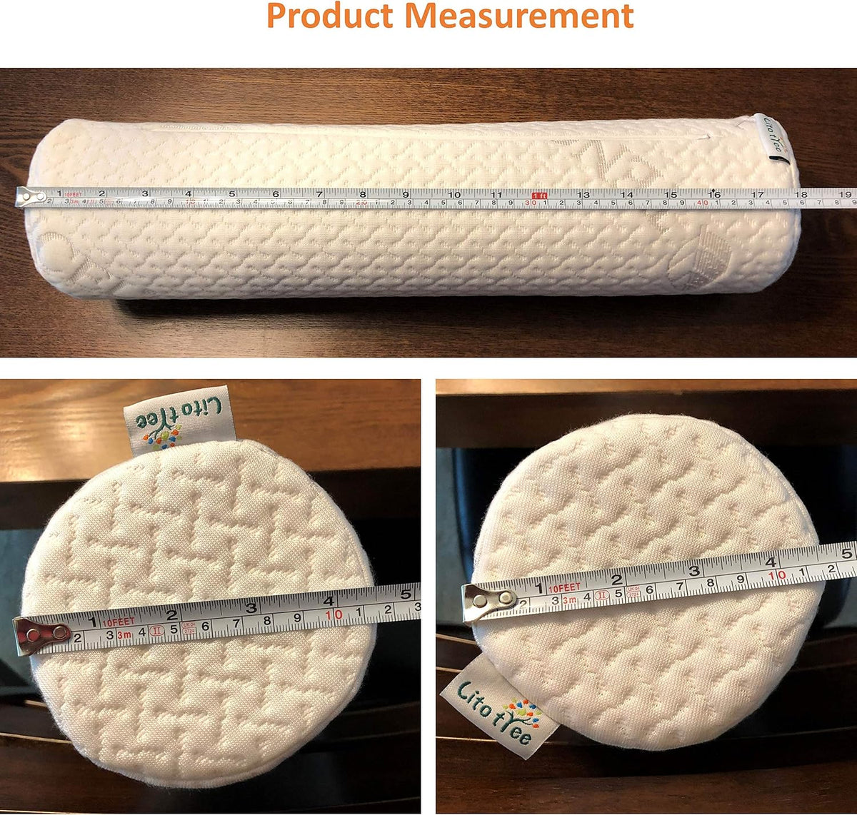 Pillowcase Ultra-Soft Cover for Neck Roll and Cervical Bolster Round Pillow of LitoTree (18x6 inch Pillowcase White) (Pillow case only, Does not Include The Pillow)