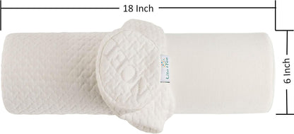 Pillowcase Ultra-Soft Cover for Neck Roll and Cervical Bolster Round Pillow of LitoTree (18x6 inch Pillowcase White) (Pillow case only, Does not Include The Pillow)