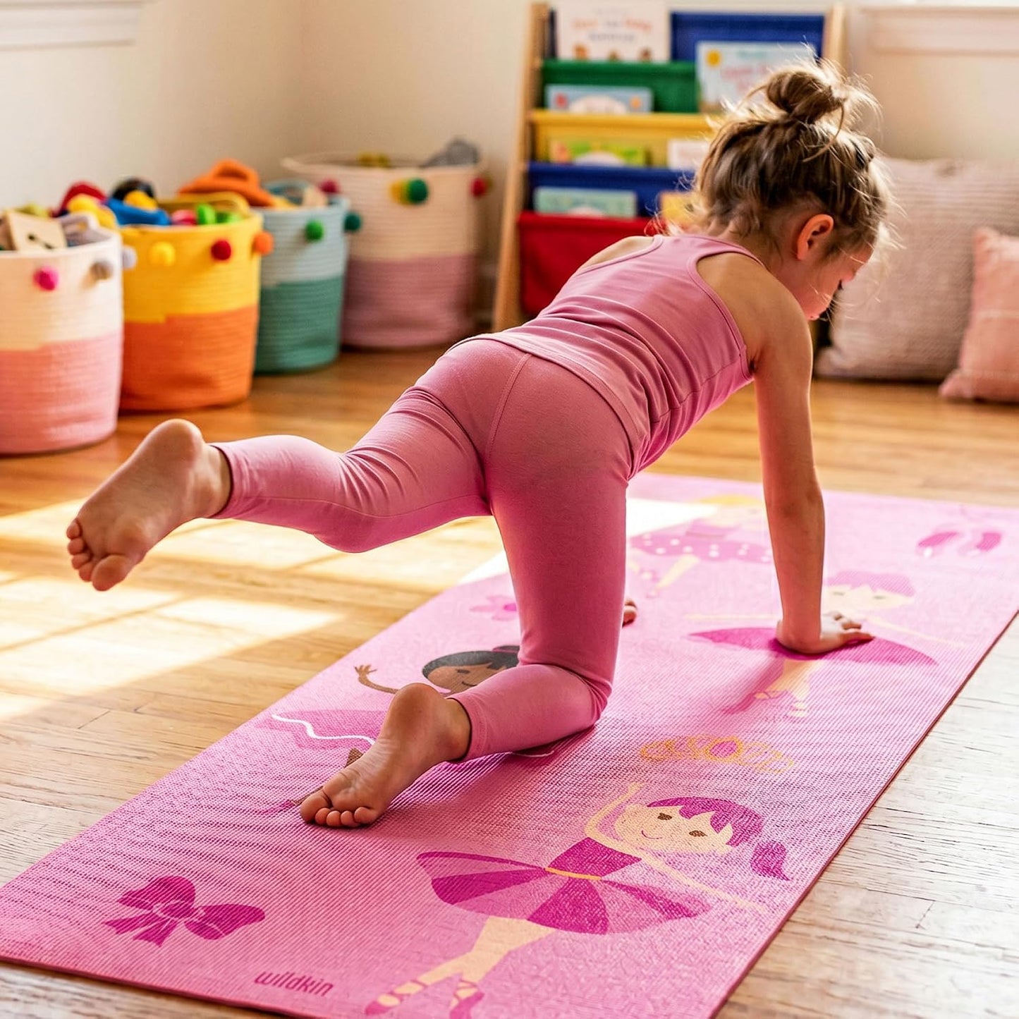 Kids Yoga Mat – Extra Thick Non-Slip Exercise Mat for Boys & Girls, Lightweight and Water Resistant, Ideal for Home Yoga, Gym Class & Stretching, Easy to Clean, Ages 3–7