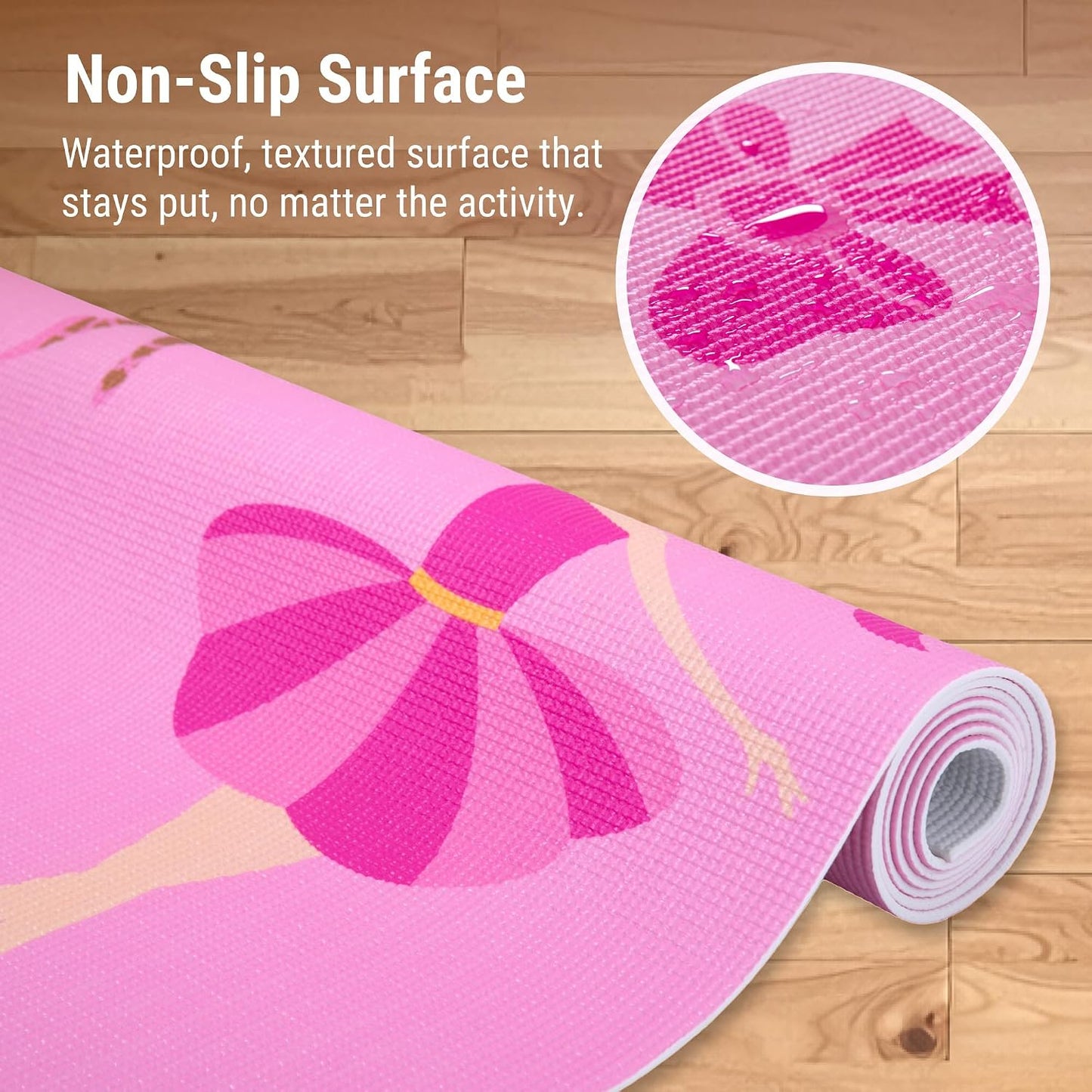 Kids Yoga Mat – Extra Thick Non-Slip Exercise Mat for Boys & Girls, Lightweight and Water Resistant, Ideal for Home Yoga, Gym Class & Stretching, Easy to Clean, Ages 3–7
