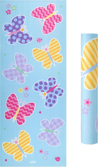 Kids Yoga Mat – Extra Thick Non-Slip Exercise Mat for Boys & Girls, Lightweight and Water Resistant, Ideal for Home Yoga, Gym Class & Stretching, Easy to Clean, Ages 3–7