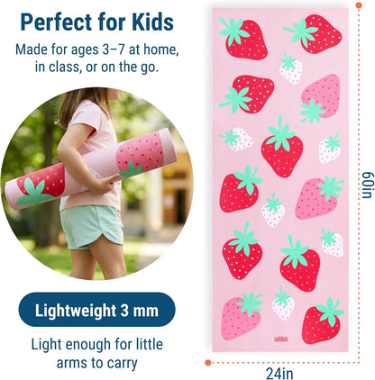 Kids Yoga Mat – Extra Thick Non-Slip Exercise Mat for Boys & Girls, Lightweight and Water Resistant, Ideal for Home Yoga, Gym Class & Stretching, Easy to Clean, Ages 3–7