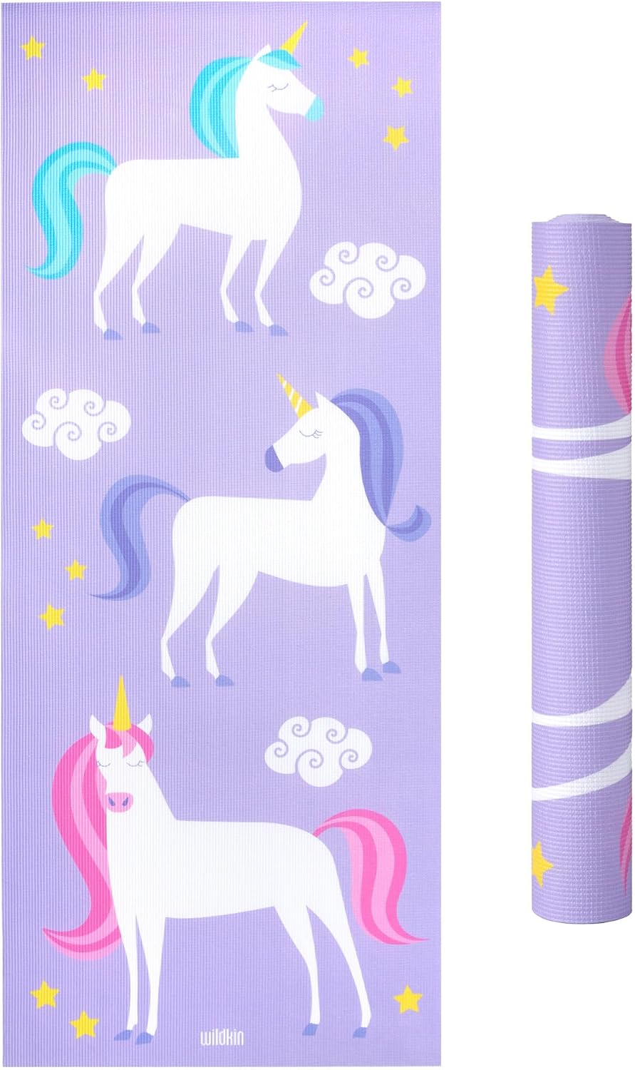 Kids Yoga Mat – Extra Thick Non-Slip Exercise Mat for Boys & Girls, Lightweight and Water Resistant, Ideal for Home Yoga, Gym Class & Stretching, Easy to Clean, Ages 3–7