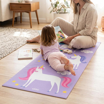 Kids Yoga Mat – Extra Thick Non-Slip Exercise Mat for Boys & Girls, Lightweight and Water Resistant, Ideal for Home Yoga, Gym Class & Stretching, Easy to Clean, Ages 3–7