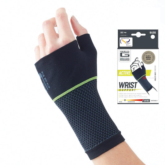 Active Wrist Support – For Sports, Golf, Basketball, Football, Yoga, Tennis. For Sprains, Strains, Tendonitis, Injury Recovery - Multi Zone Wrist Compression Sleeve – L
