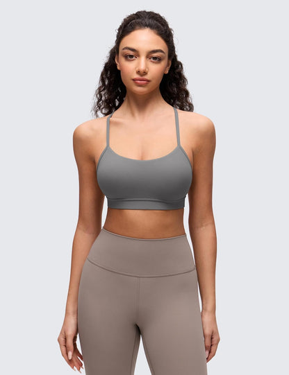 Butterluxe Y Back Sports Bras | Light Support, Removable Pads, Yoga, Extremely Soft, Scoop Neck, Spaghetti Strap, for Women