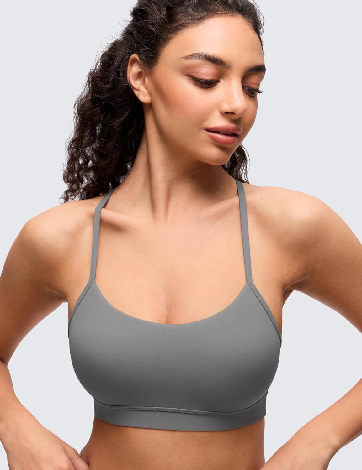 Butterluxe Y Back Sports Bras | Light Support, Removable Pads, Yoga, Extremely Soft, Scoop Neck, Spaghetti Strap, for Women