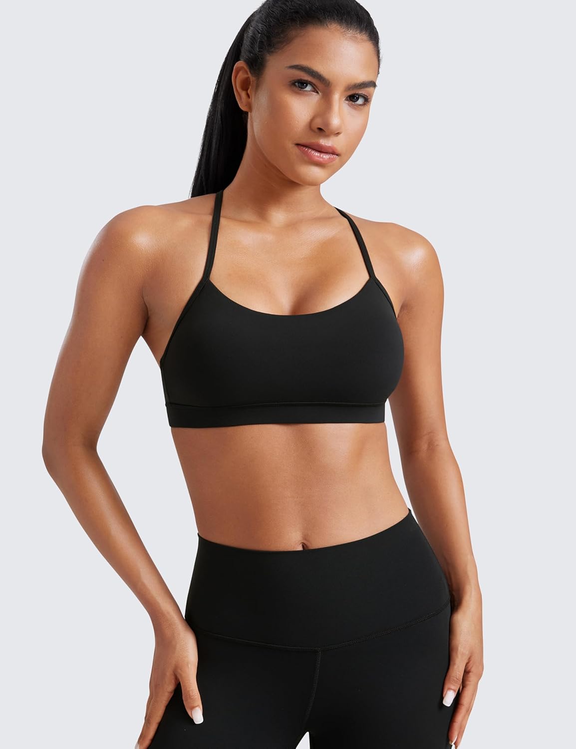 Butterluxe Y Back Sports Bras | Light Support, Removable Pads, Yoga, Extremely Soft, Scoop Neck, Spaghetti Strap, for Women