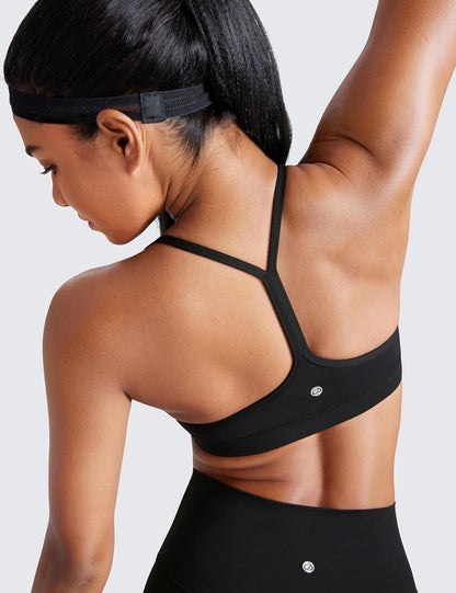 Butterluxe Y Back Sports Bras | Light Support, Removable Pads, Yoga, Extremely Soft, Scoop Neck, Spaghetti Strap, for Women