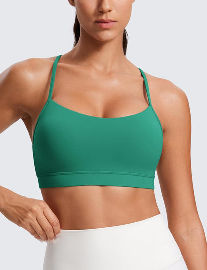 Butterluxe Y Back Sports Bras | Light Support, Removable Pads, Yoga, Extremely Soft, Scoop Neck, Spaghetti Strap, for Women