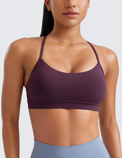 Butterluxe Y Back Sports Bras | Light Support, Removable Pads, Yoga, Extremely Soft, Scoop Neck, Spaghetti Strap, for Women