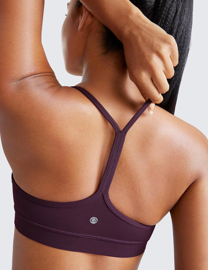 Butterluxe Y Back Sports Bras | Light Support, Removable Pads, Yoga, Extremely Soft, Scoop Neck, Spaghetti Strap, for Women