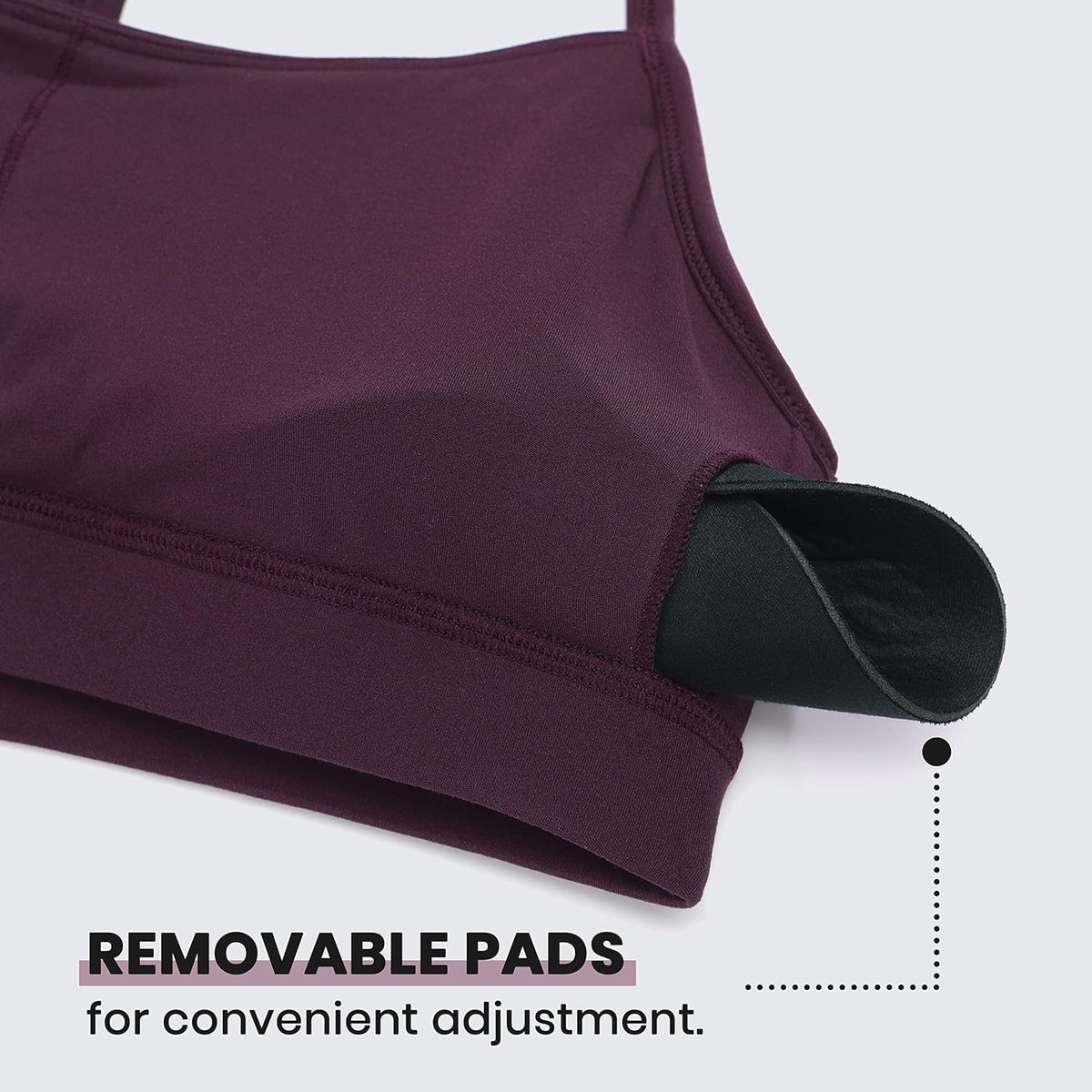 Butterluxe Y Back Sports Bras | Light Support, Removable Pads, Yoga, Extremely Soft, Scoop Neck, Spaghetti Strap, for Women