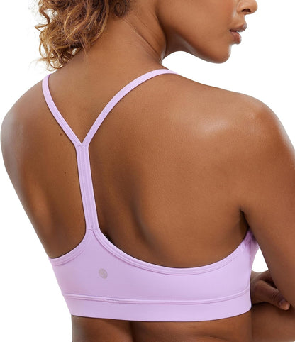Butterluxe Y Back Sports Bras | Light Support, Removable Pads, Yoga, Extremely Soft, Scoop Neck, Spaghetti Strap, for Women