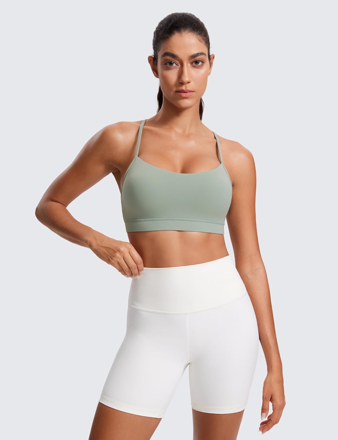 Butterluxe Y Back Sports Bras | Light Support, Removable Pads, Yoga, Extremely Soft, Scoop Neck, Spaghetti Strap, for Women