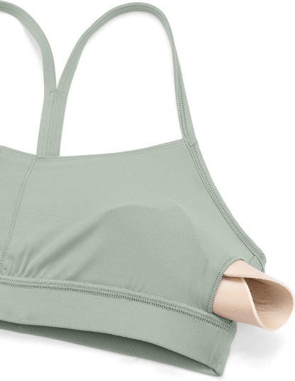 Butterluxe Y Back Sports Bras | Light Support, Removable Pads, Yoga, Extremely Soft, Scoop Neck, Spaghetti Strap, for Women