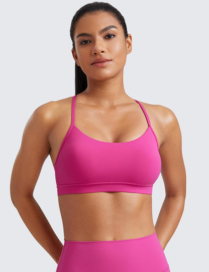 Butterluxe Y Back Sports Bras | Light Support, Removable Pads, Yoga, Extremely Soft, Scoop Neck, Spaghetti Strap, for Women