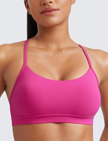 Butterluxe Y Back Sports Bras | Light Support, Removable Pads, Yoga, Extremely Soft, Scoop Neck, Spaghetti Strap, for Women