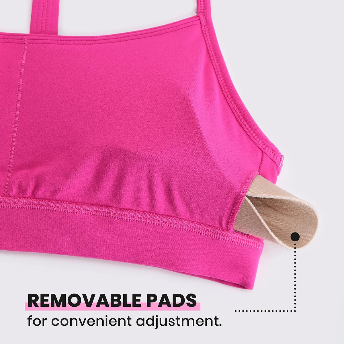 Butterluxe Y Back Sports Bras | Light Support, Removable Pads, Yoga, Extremely Soft, Scoop Neck, Spaghetti Strap, for Women