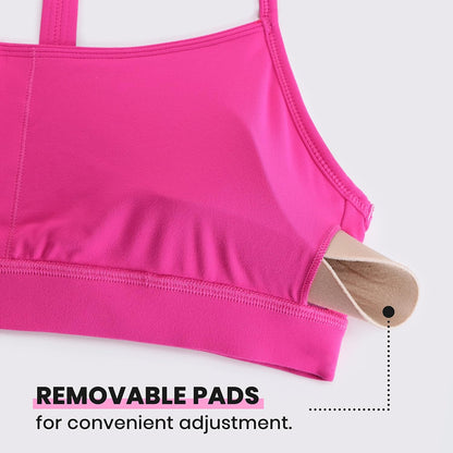 Butterluxe Y Back Sports Bras | Light Support, Removable Pads, Yoga, Extremely Soft, Scoop Neck, Spaghetti Strap, for Women