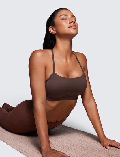 Butterluxe Y Back Sports Bras | Light Support, Removable Pads, Yoga, Extremely Soft, Scoop Neck, Spaghetti Strap, for Women