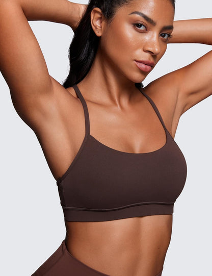 Butterluxe Y Back Sports Bras | Light Support, Removable Pads, Yoga, Extremely Soft, Scoop Neck, Spaghetti Strap, for Women