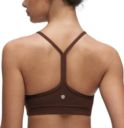 Butterluxe Y Back Sports Bras | Light Support, Removable Pads, Yoga, Extremely Soft, Scoop Neck, Spaghetti Strap, for Women