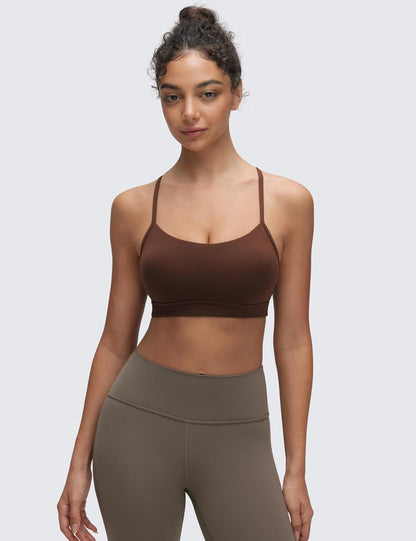 Butterluxe Y Back Sports Bras | Light Support, Removable Pads, Yoga, Extremely Soft, Scoop Neck, Spaghetti Strap, for Women