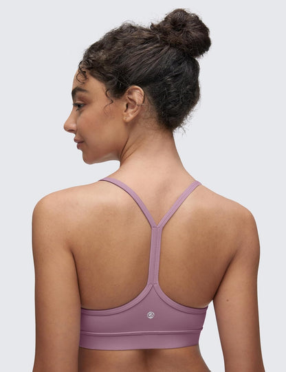 Butterluxe Y Back Sports Bras | Light Support, Removable Pads, Yoga, Extremely Soft, Scoop Neck, Spaghetti Strap, for Women